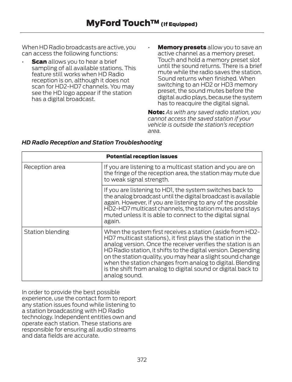 Myford touch | FORD 2013 Fusion Hybrid v.2 User Manual | Page 375 / 470