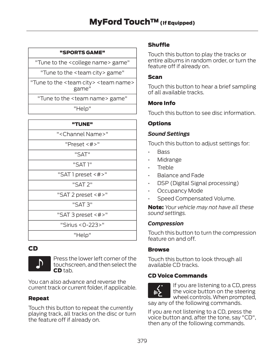 Myford touch | FORD 2013 Fusion Hybrid v.2 User Manual | Page 382 / 470