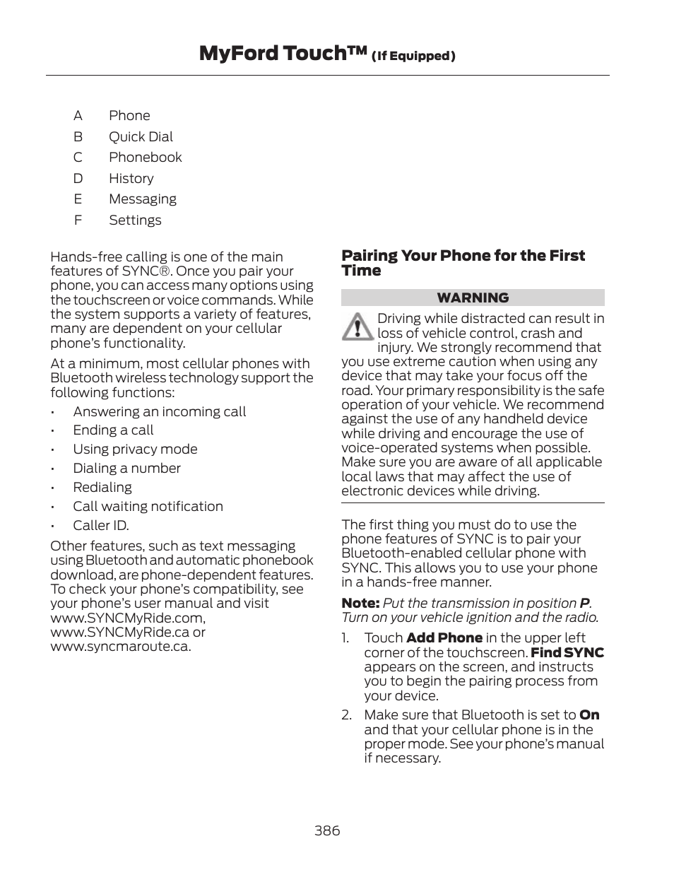 Myford touch | FORD 2013 Fusion Hybrid v.2 User Manual | Page 389 / 470