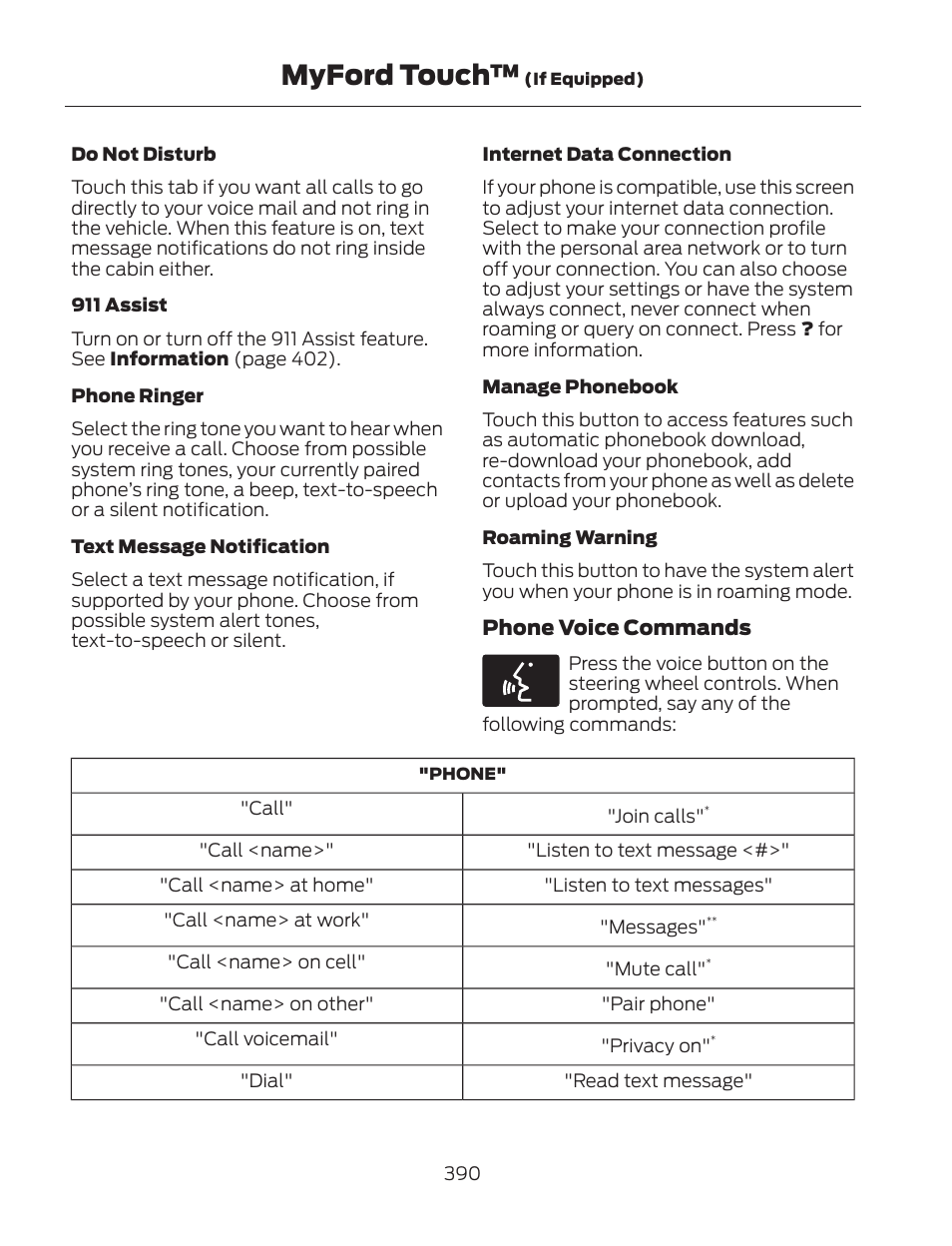 Myford touch | FORD 2013 Fusion Hybrid v.2 User Manual | Page 393 / 470