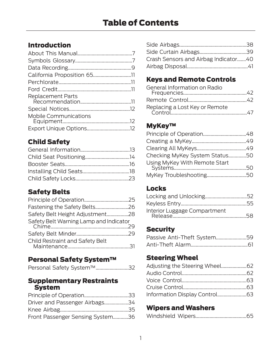 FORD 2013 Fusion Hybrid v.2 User Manual | Page 4 / 470