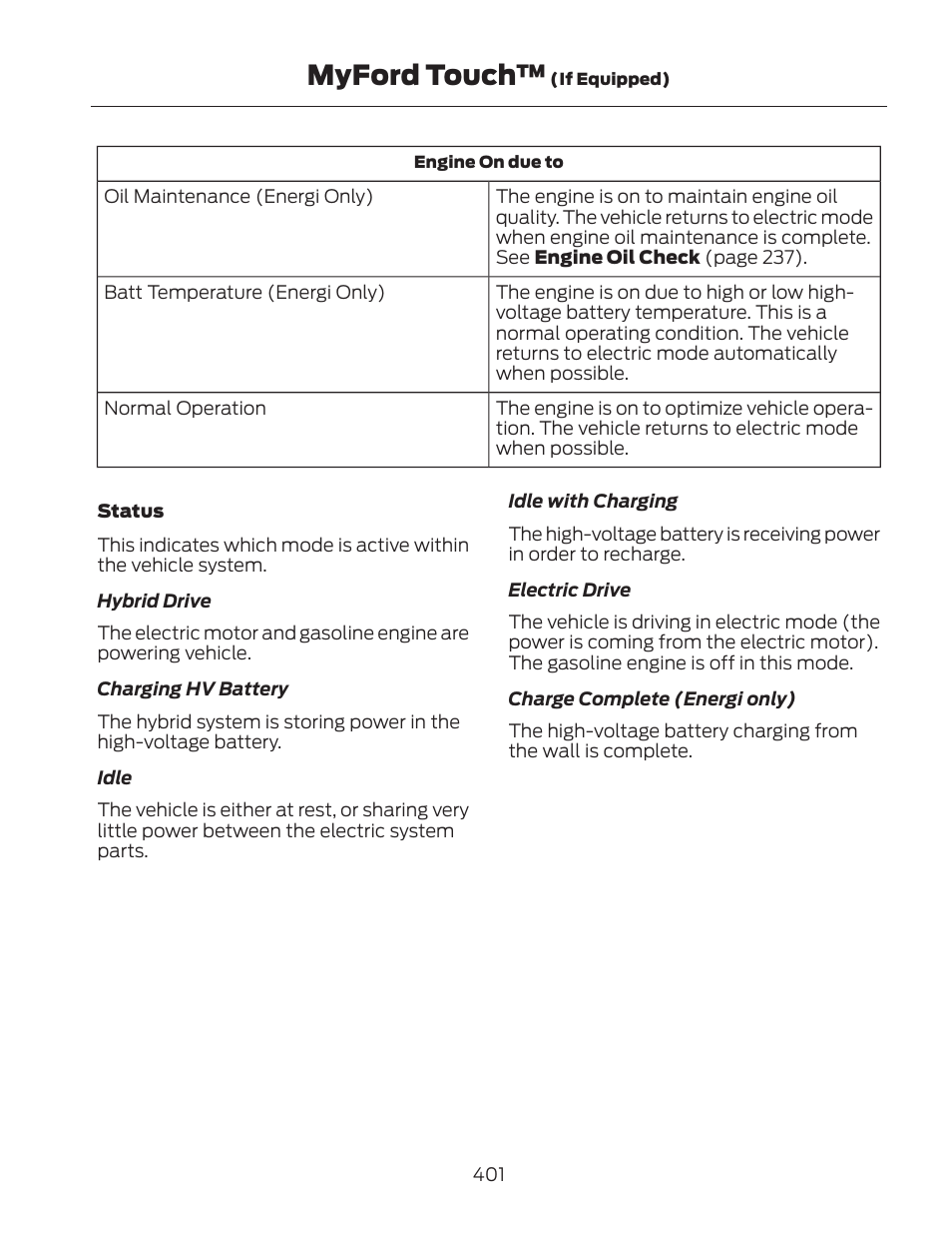 Myford touch | FORD 2013 Fusion Hybrid v.2 User Manual | Page 404 / 470