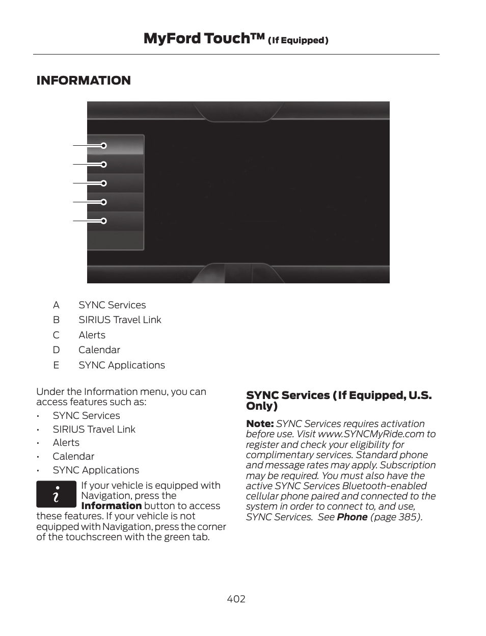 Myford touch | FORD 2013 Fusion Hybrid v.2 User Manual | Page 405 / 470