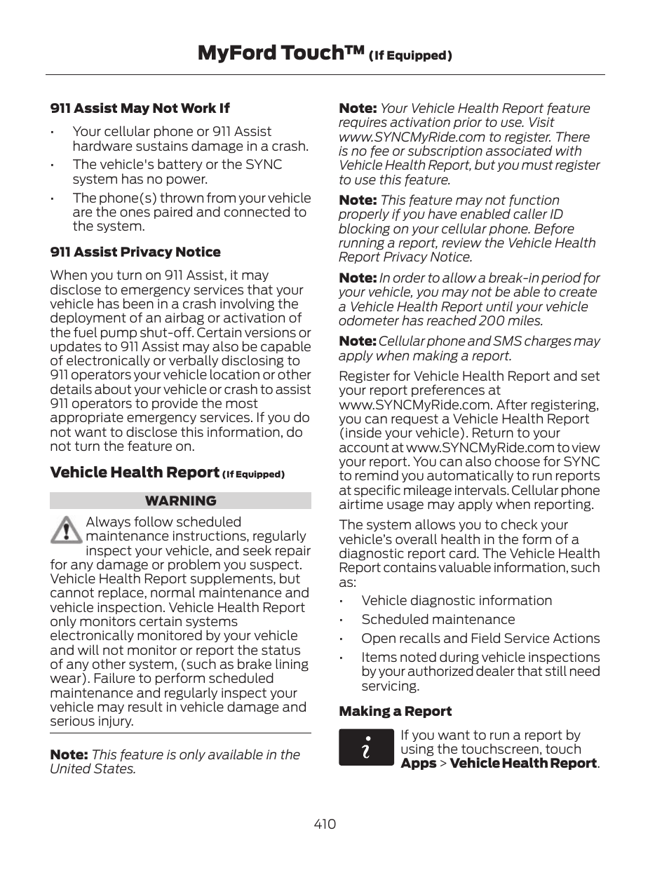 Myford touch | FORD 2013 Fusion Hybrid v.2 User Manual | Page 413 / 470