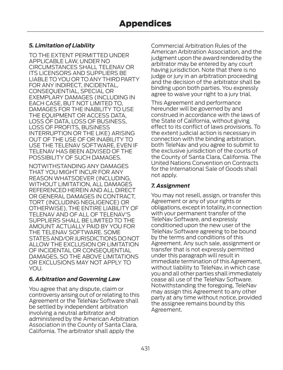 Appendices | FORD 2013 Fusion Hybrid v.2 User Manual | Page 434 / 470