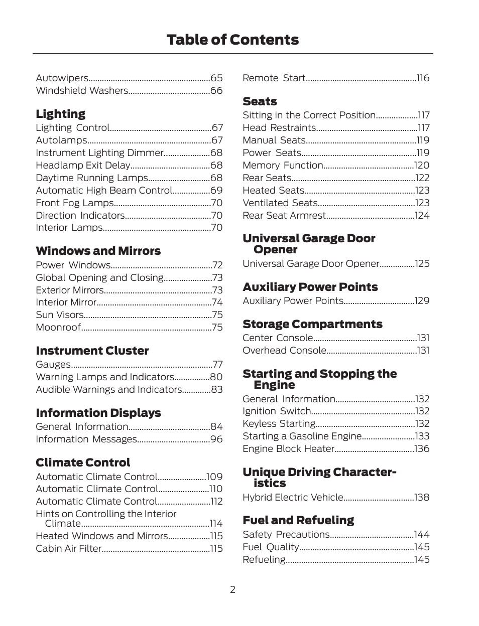 FORD 2013 Fusion Hybrid v.2 User Manual | Page 5 / 470