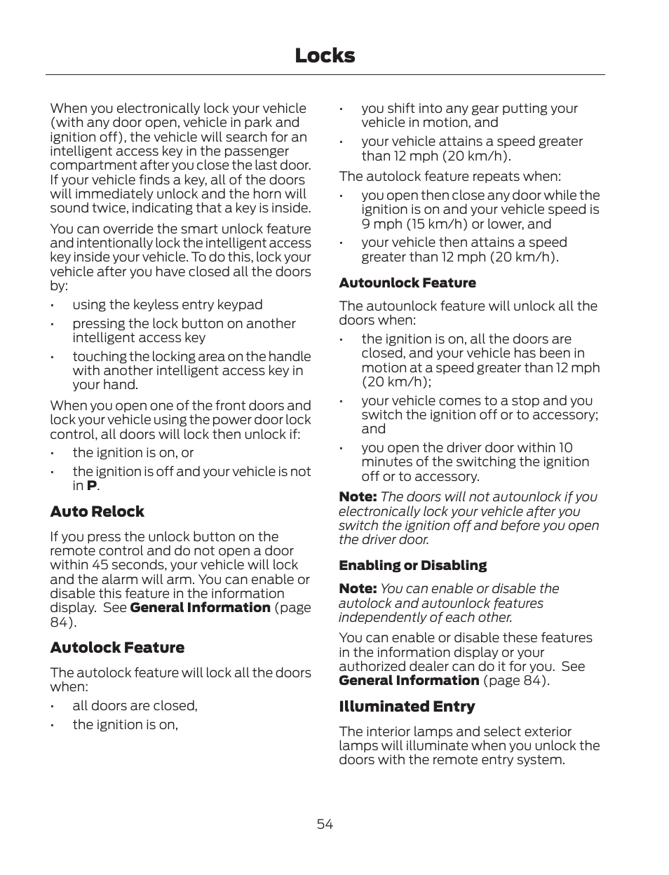 Locks | FORD 2013 Fusion Hybrid v.2 User Manual | Page 57 / 470