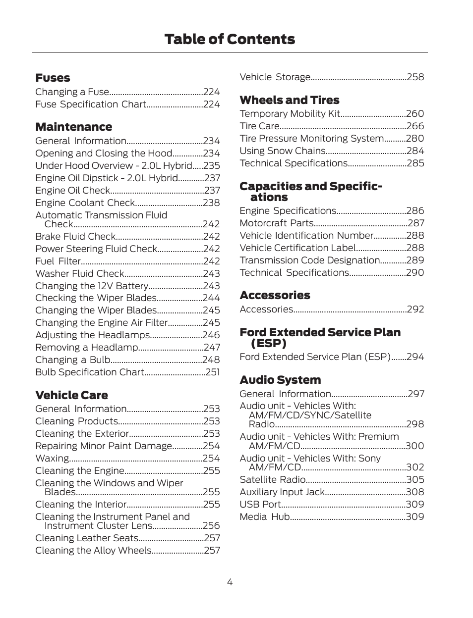 FORD 2013 Fusion Hybrid v.2 User Manual | Page 7 / 470