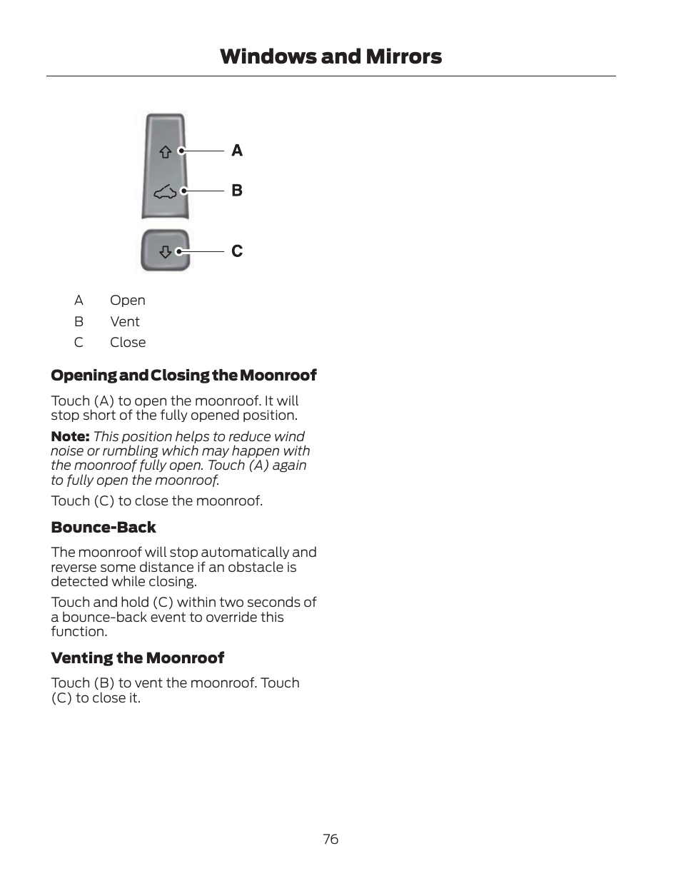 Windows and mirrors | FORD 2013 Fusion Hybrid v.2 User Manual | Page 79 / 470