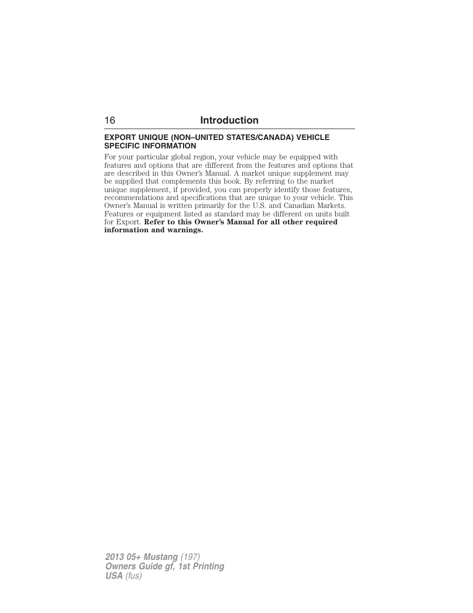 FORD 2013 Mustang v.1 User Manual | Page 16 / 437