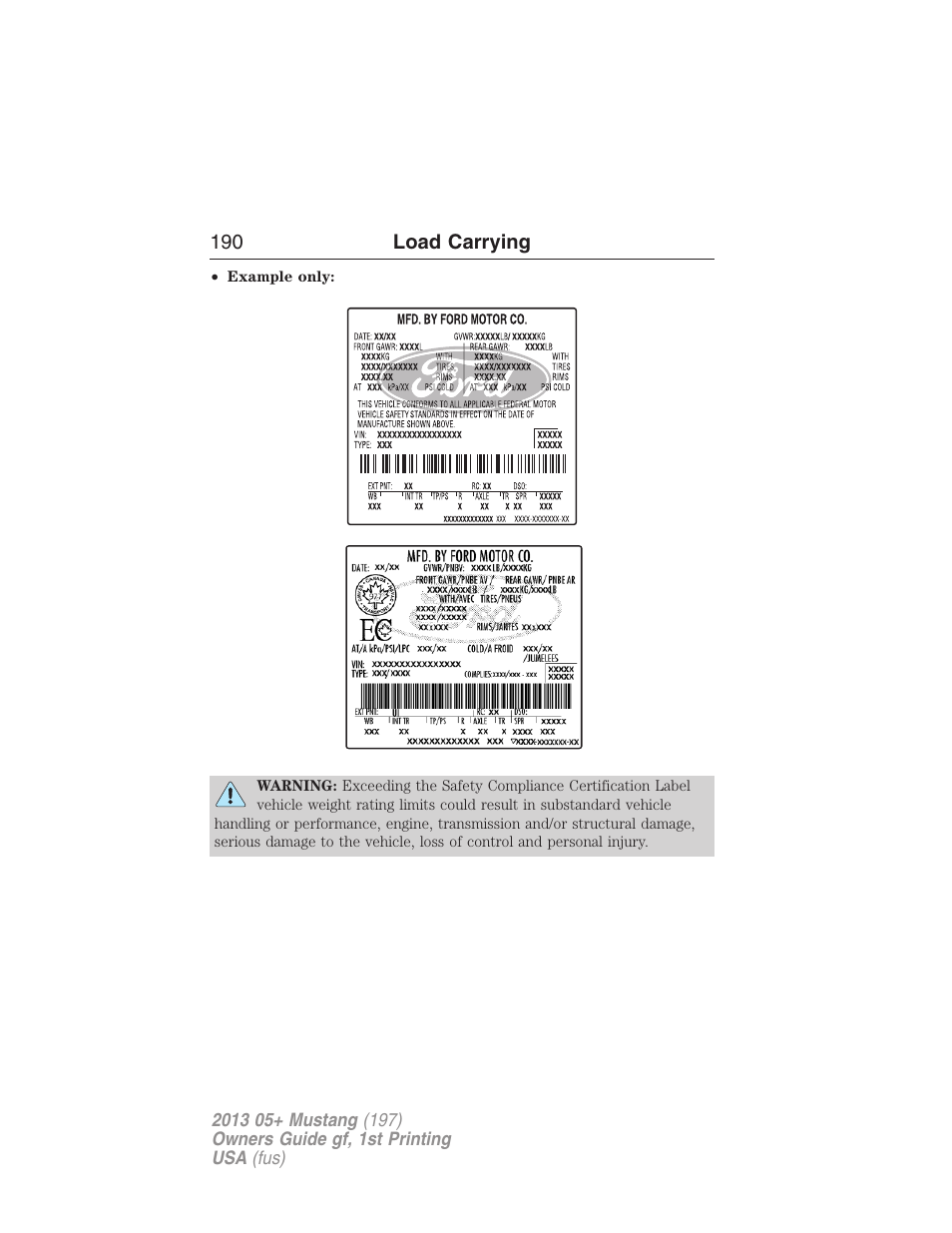 FORD 2013 Mustang v.1 User Manual | Page 190 / 437