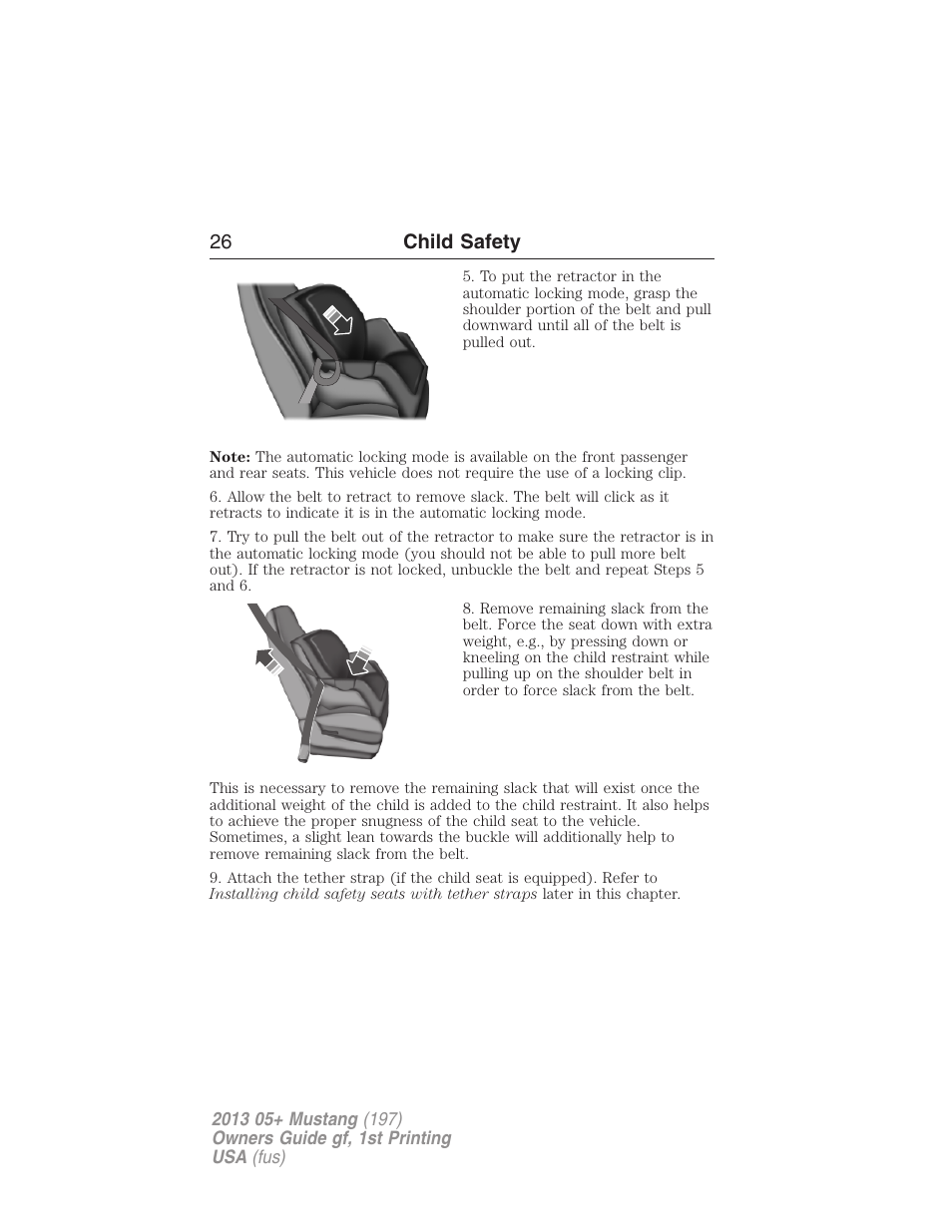 26 child safety | FORD 2013 Mustang v.1 User Manual | Page 26 / 437