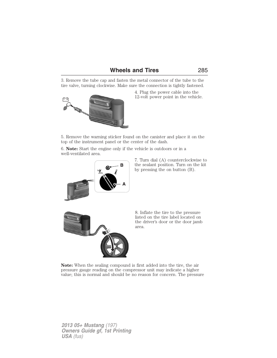 Wheels and tires 285 | FORD 2013 Mustang v.1 User Manual | Page 285 / 437