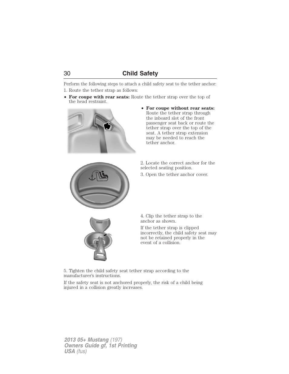 30 child safety | FORD 2013 Mustang v.1 User Manual | Page 30 / 437