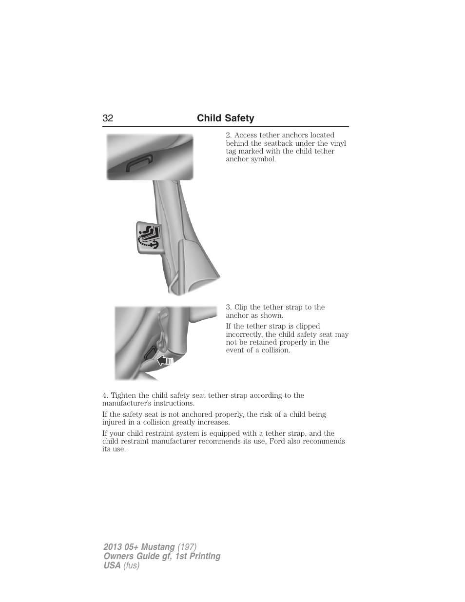 32 child safety | FORD 2013 Mustang v.1 User Manual | Page 32 / 437