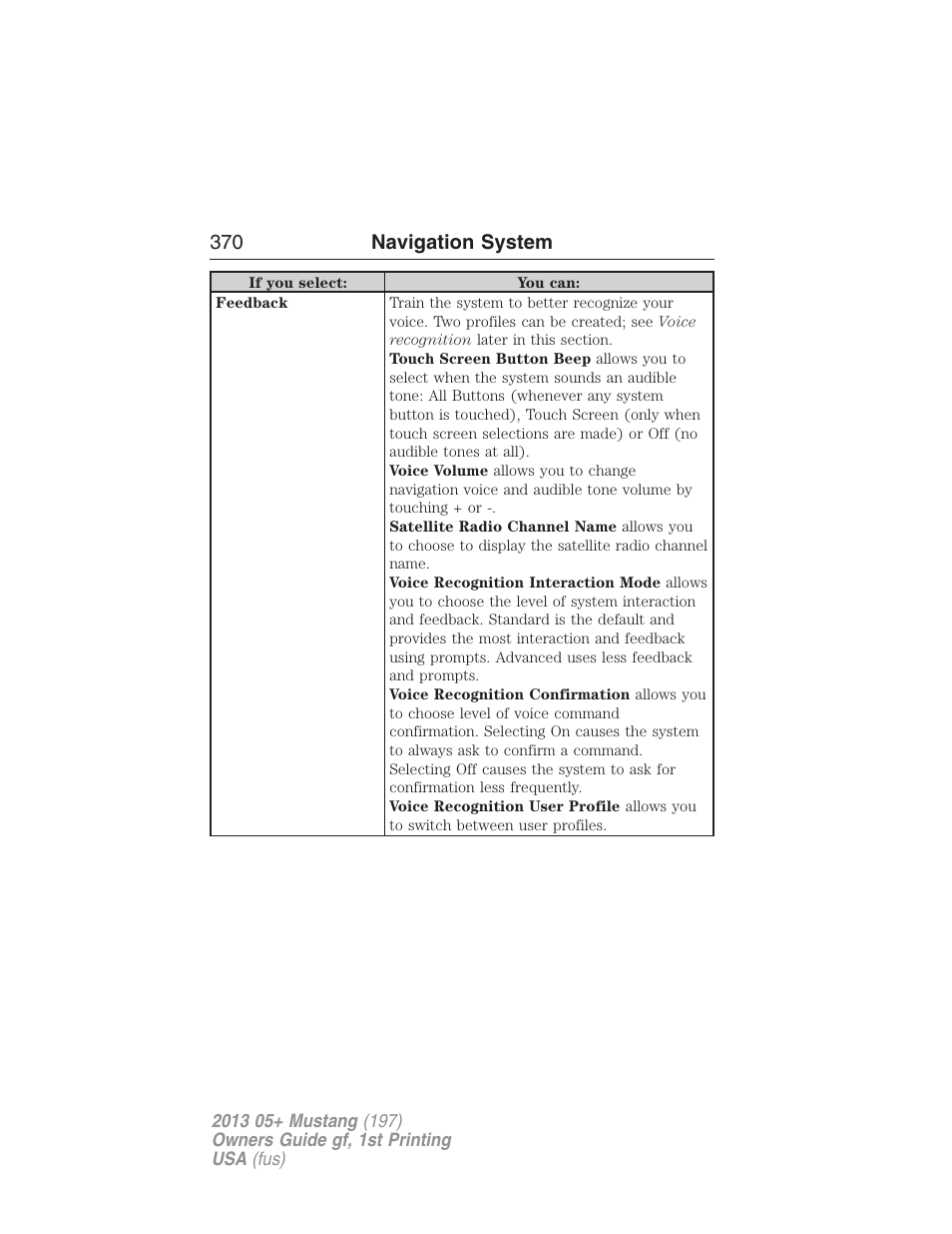 FORD 2013 Mustang v.1 User Manual | Page 370 / 437