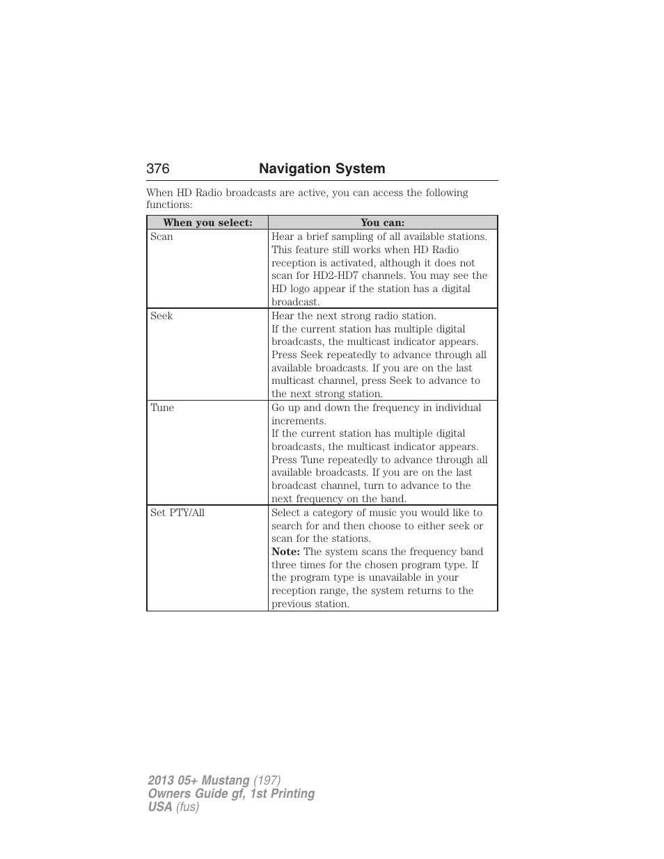 376 navigation system | FORD 2013 Mustang v.1 User Manual | Page 376 / 437