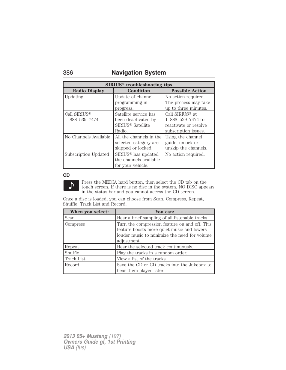 386 navigation system | FORD 2013 Mustang v.1 User Manual | Page 386 / 437