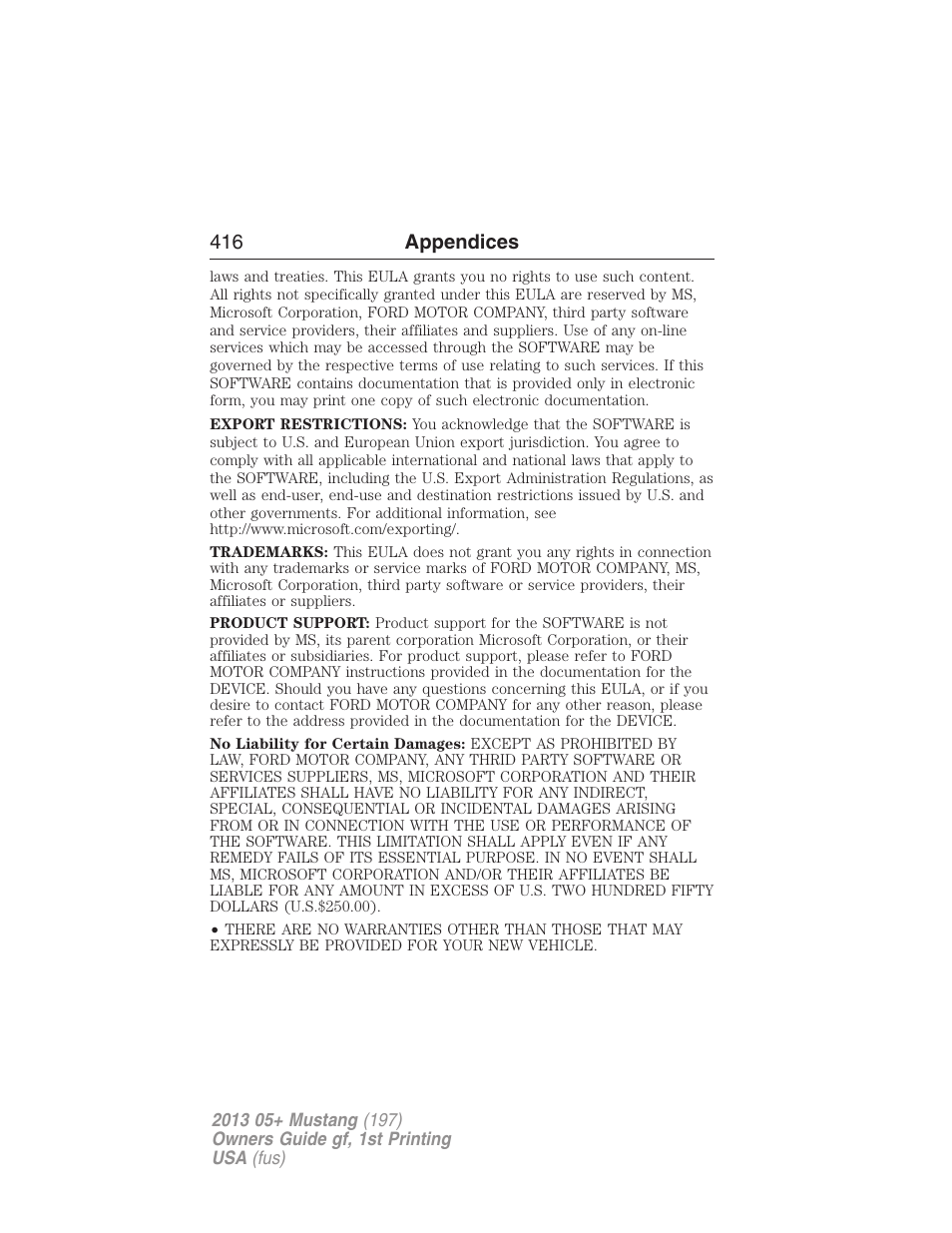FORD 2013 Mustang v.1 User Manual | Page 416 / 437