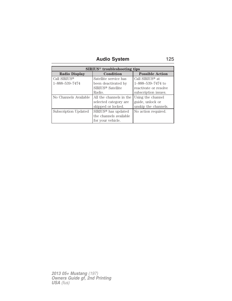 Audio system 125 | FORD 2013 Mustang v.2 User Manual | Page 125 / 427