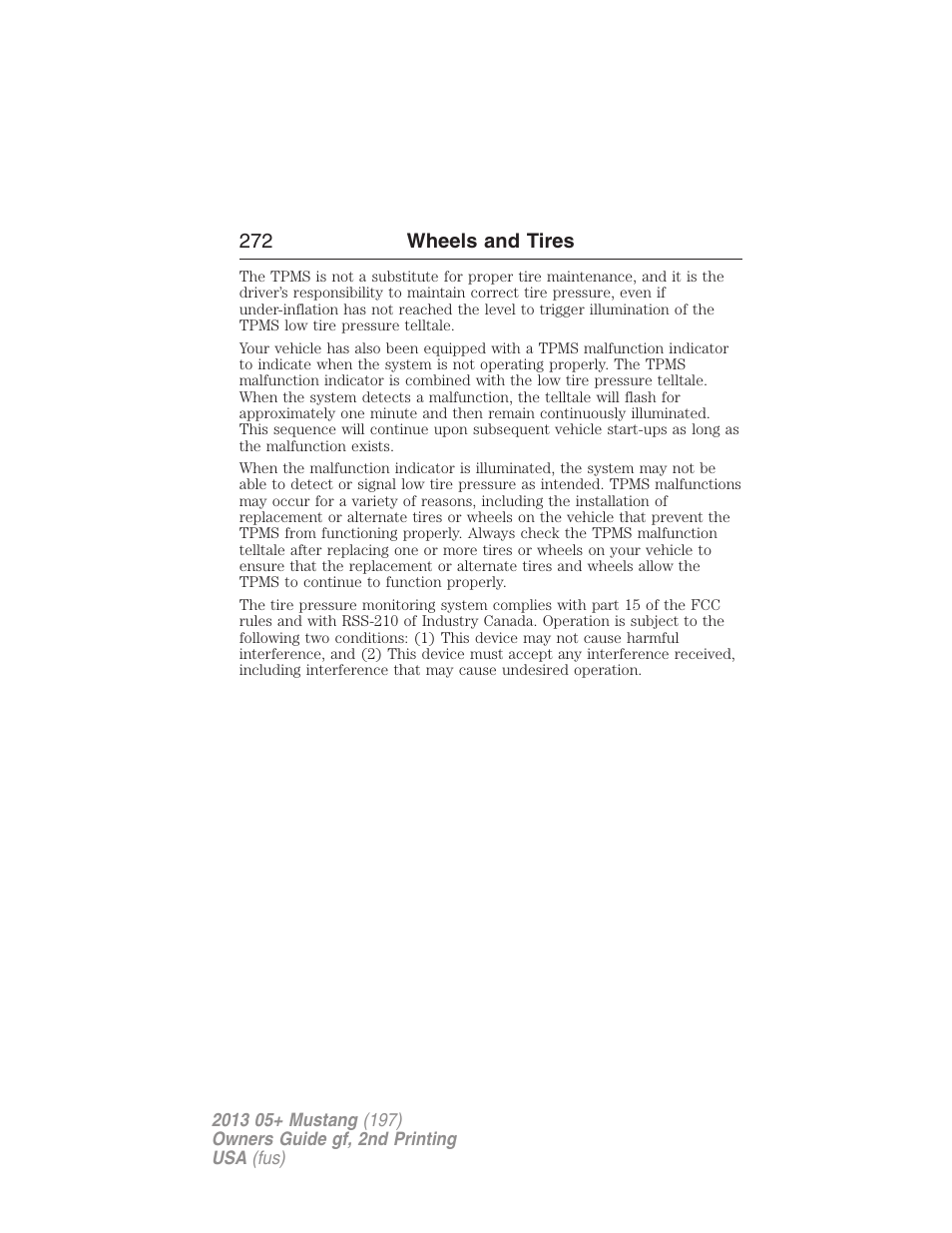 FORD 2013 Mustang v.2 User Manual | Page 272 / 427