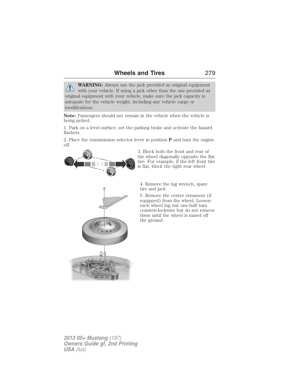 Wheels and tires 279 | FORD 2013 Mustang v.2 User Manual | Page 279 / 427