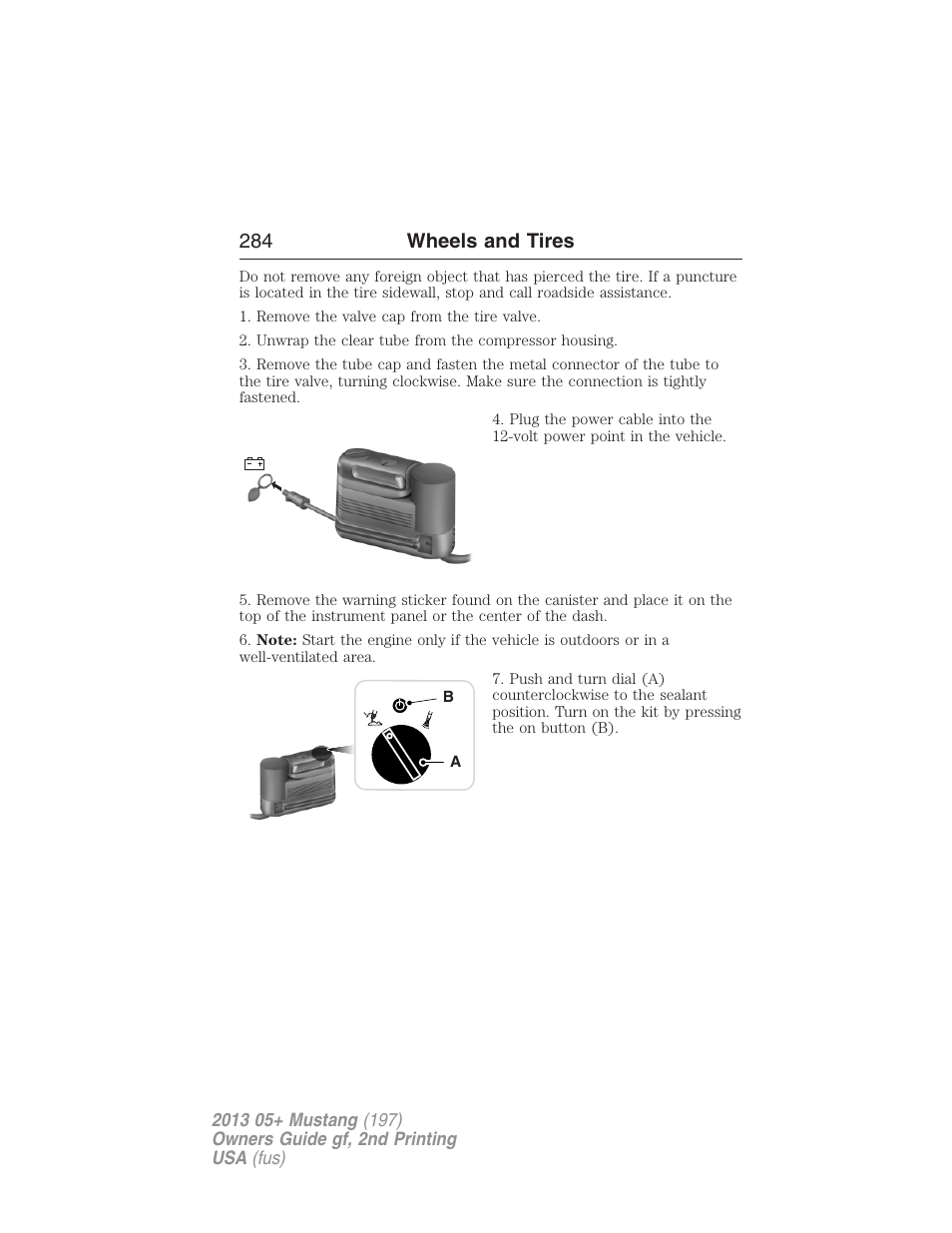 284 wheels and tires | FORD 2013 Mustang v.2 User Manual | Page 284 / 427