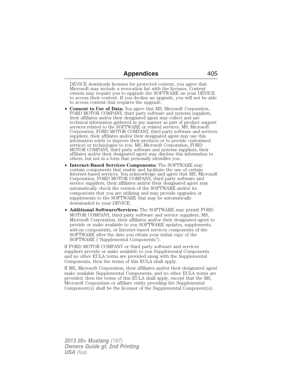 Appendices 405 | FORD 2013 Mustang v.2 User Manual | Page 405 / 427