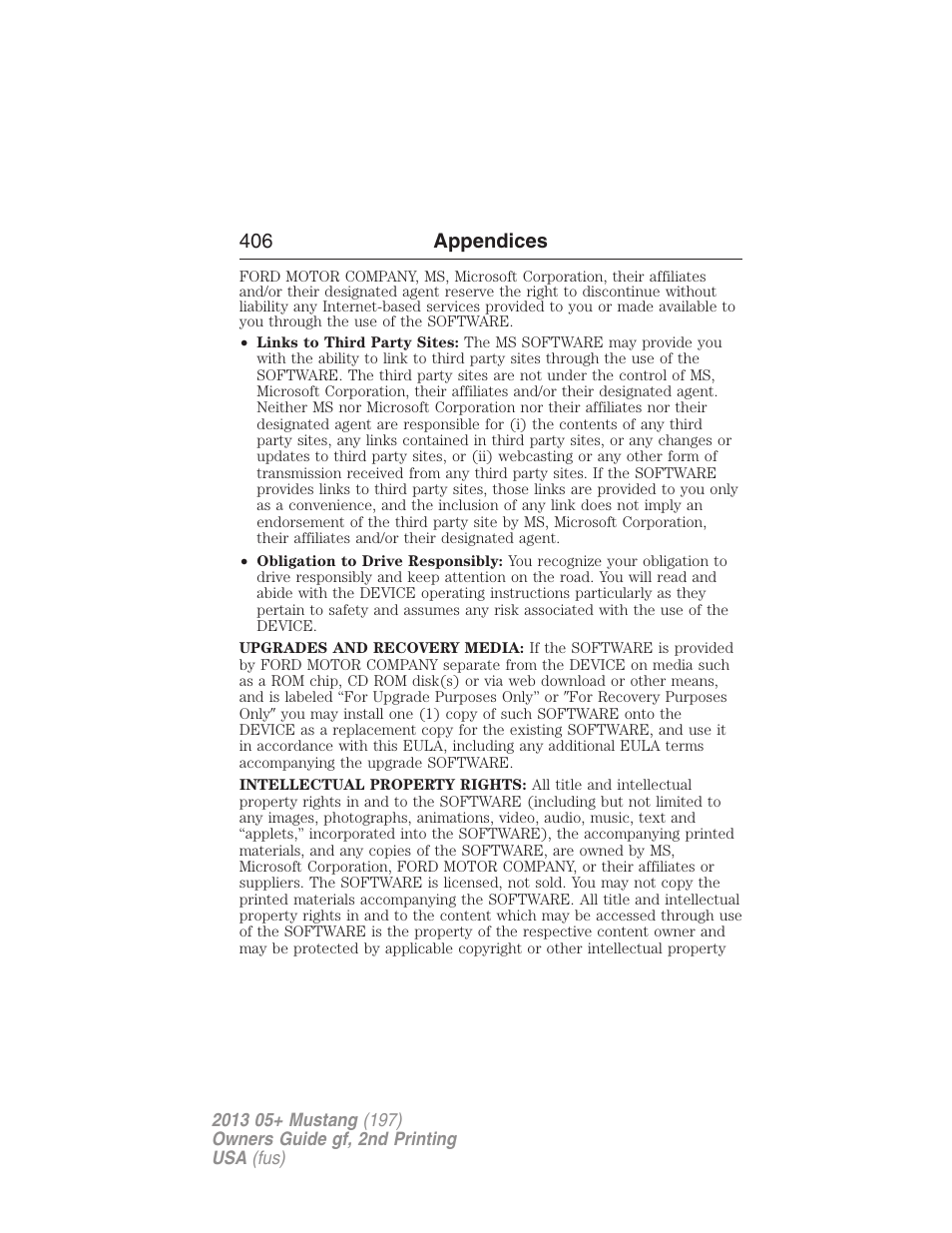 406 appendices | FORD 2013 Mustang v.2 User Manual | Page 406 / 427