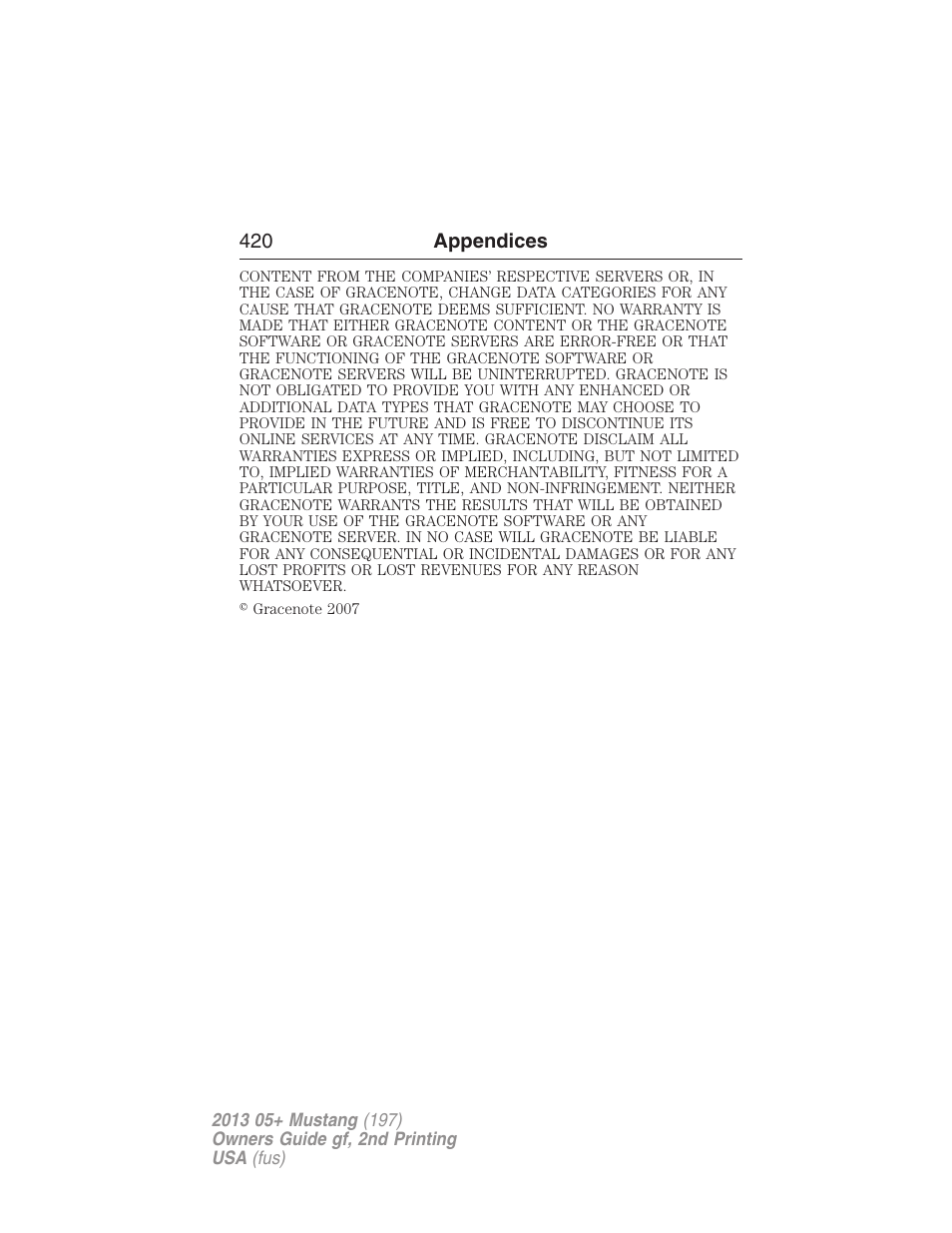 FORD 2013 Mustang v.2 User Manual | Page 420 / 427