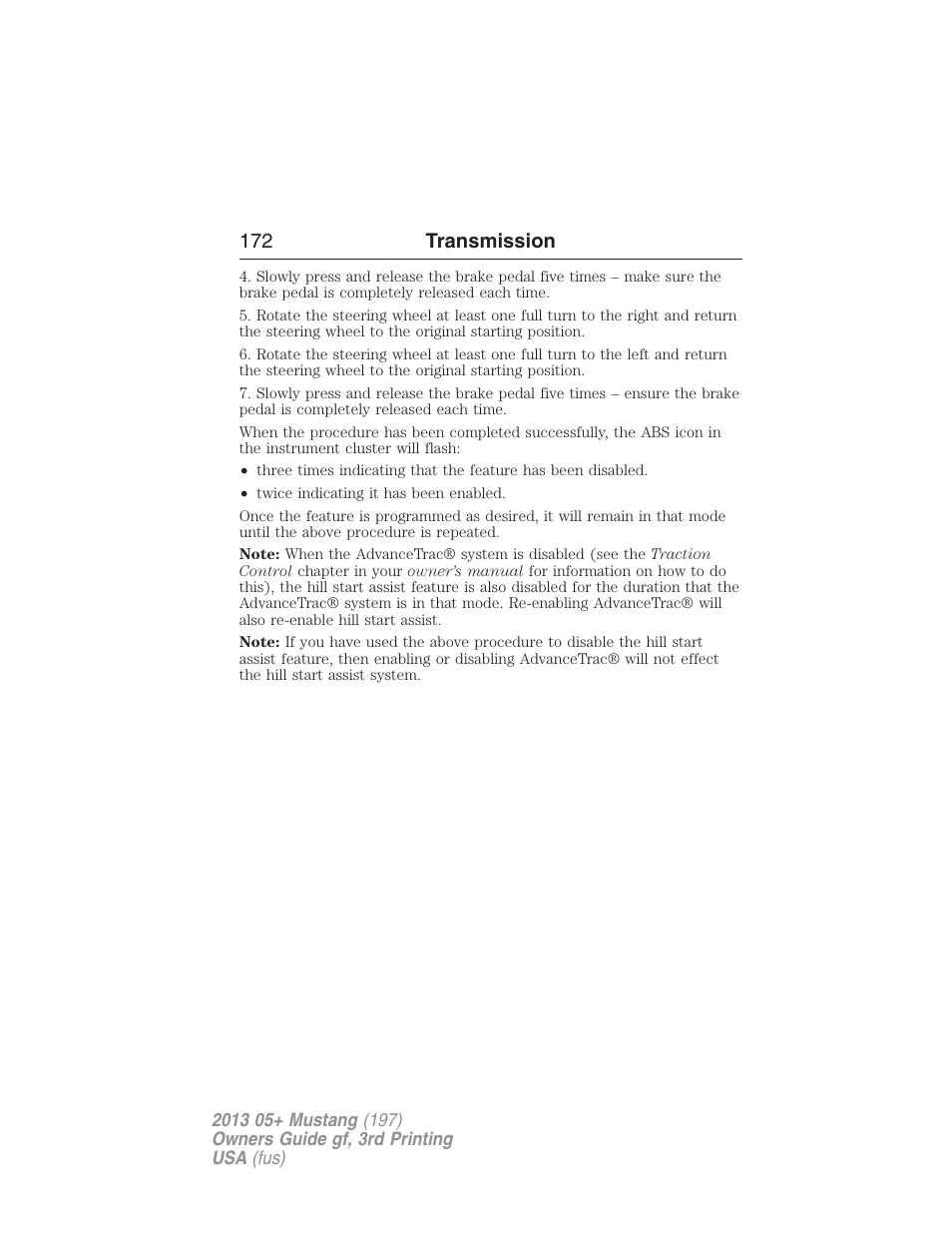 172 transmission | FORD 2013 Mustang v.3 User Manual | Page 173 / 447