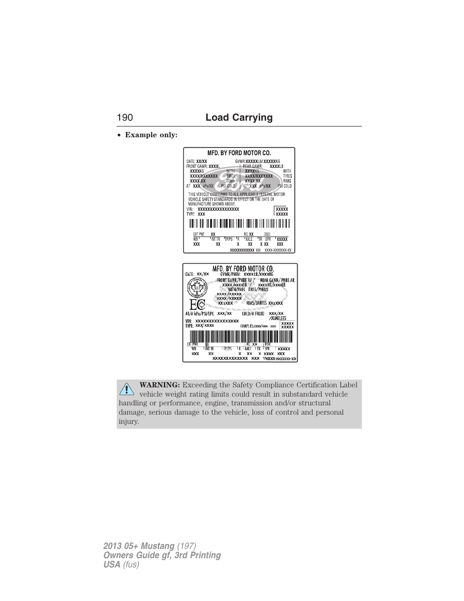 FORD 2013 Mustang v.3 User Manual | Page 191 / 447