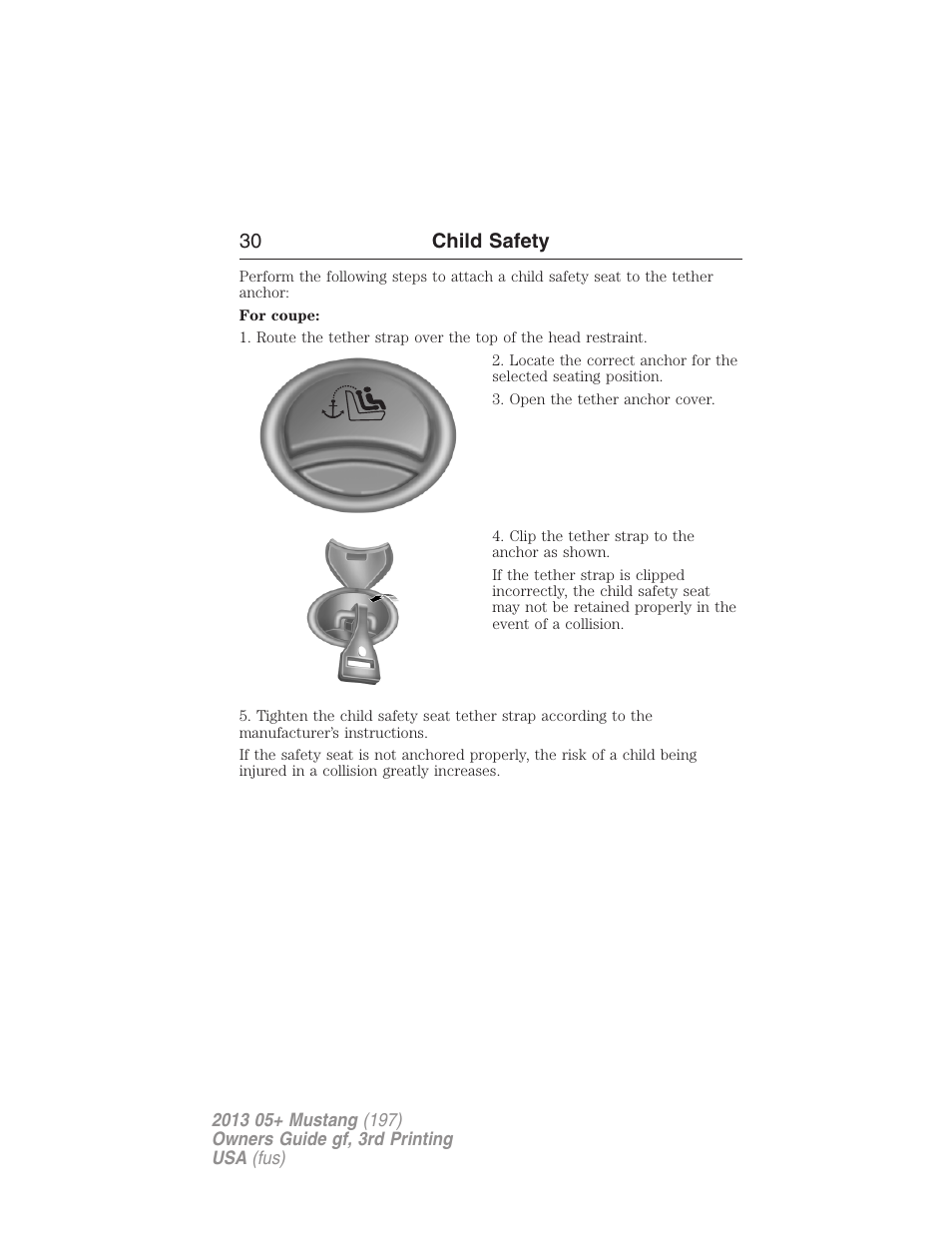 30 child safety | FORD 2013 Mustang v.3 User Manual | Page 31 / 447