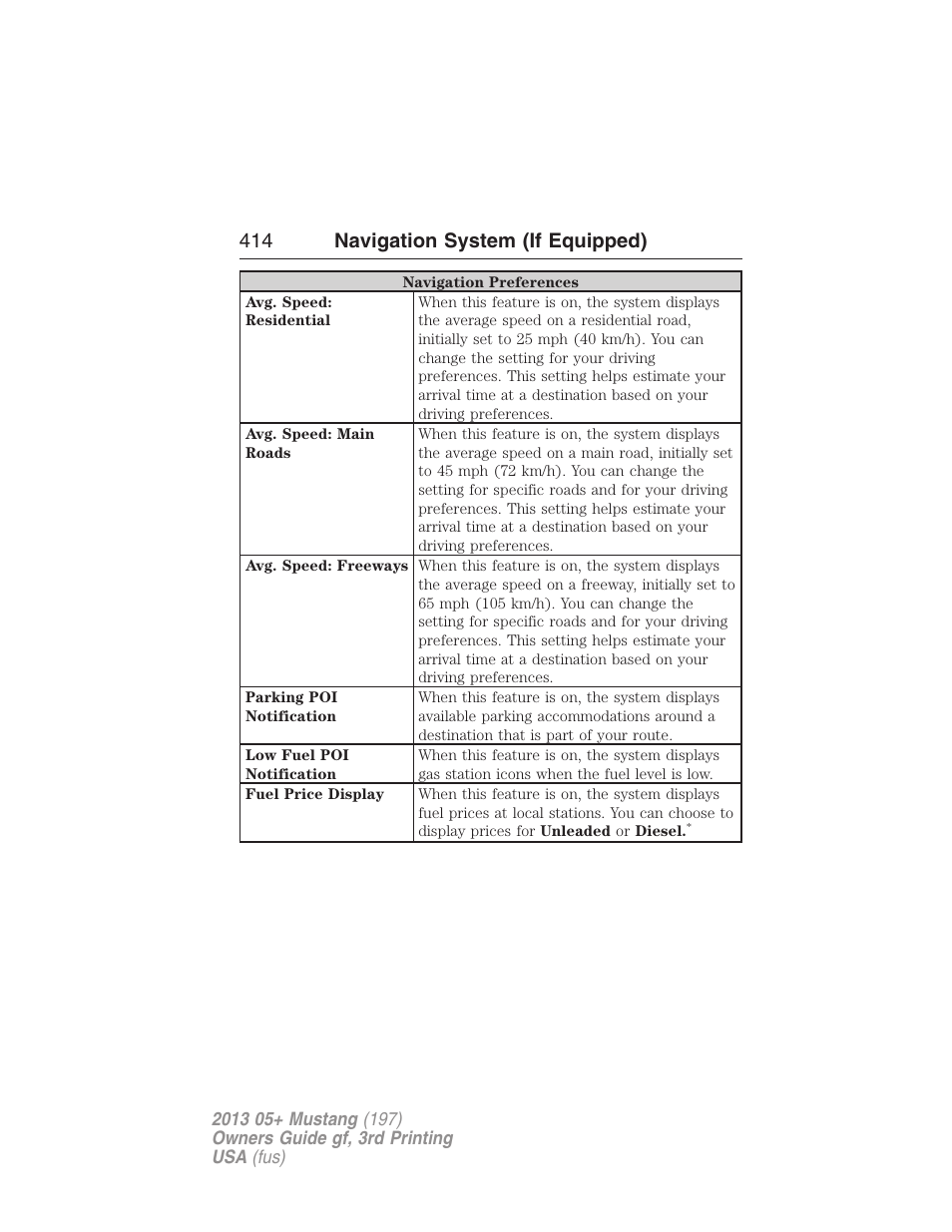 414 navigation system (if equipped) | FORD 2013 Mustang v.3 User Manual | Page 415 / 447