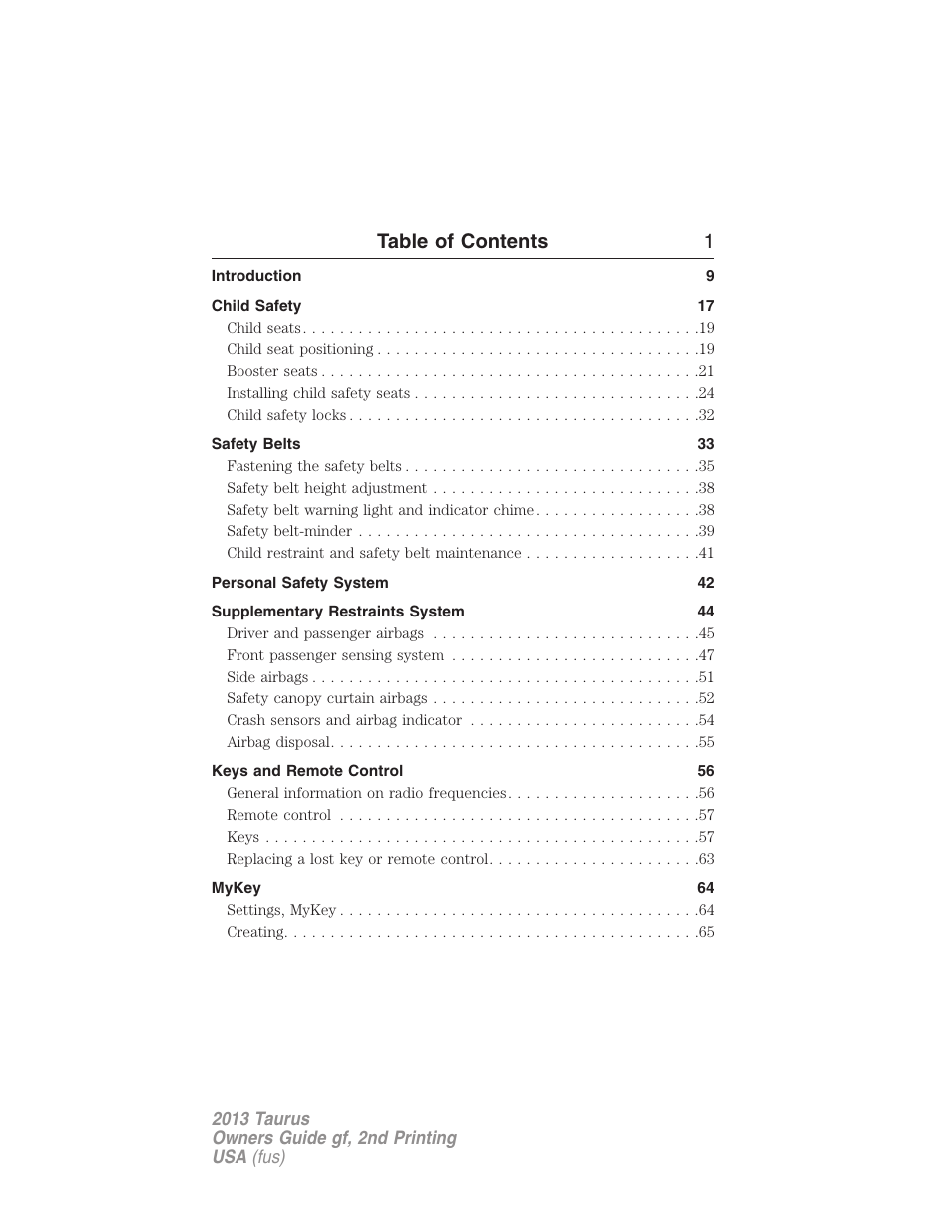 FORD 2013 Taurus v.2 User Manual | 541 pages