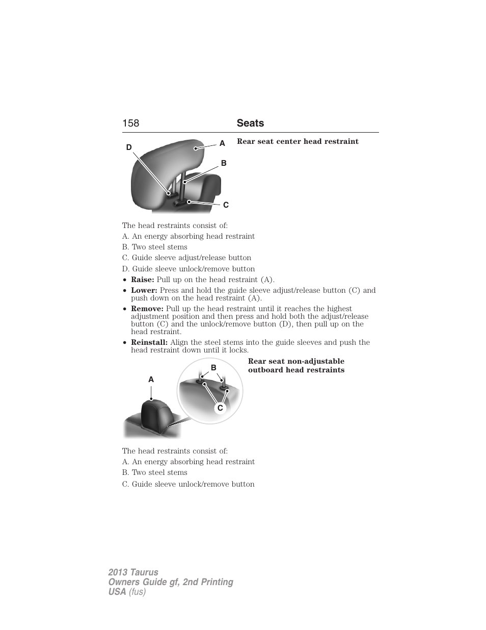 158 seats | FORD 2013 Taurus v.2 User Manual | Page 158 / 541