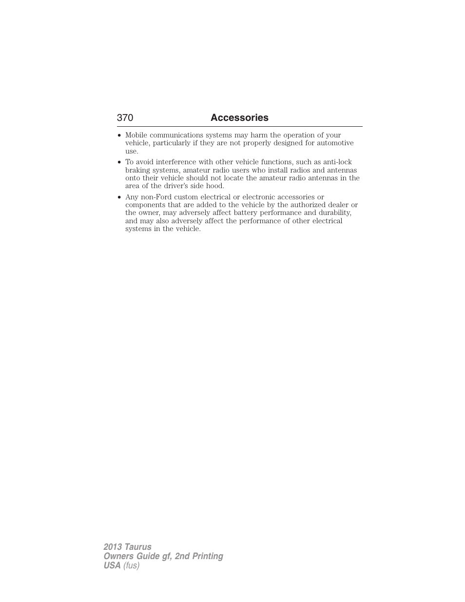 FORD 2013 Taurus v.2 User Manual | Page 370 / 541