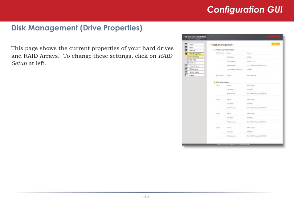 Configuration gui | Buffalo Technology TeraStation TS-ITGL User Manual | Page 22 / 50
