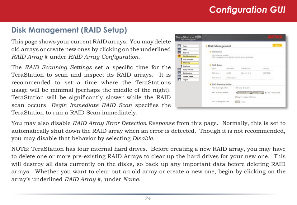 Configuration gui | Buffalo Technology TeraStation TS-ITGL User Manual | Page 24 / 50