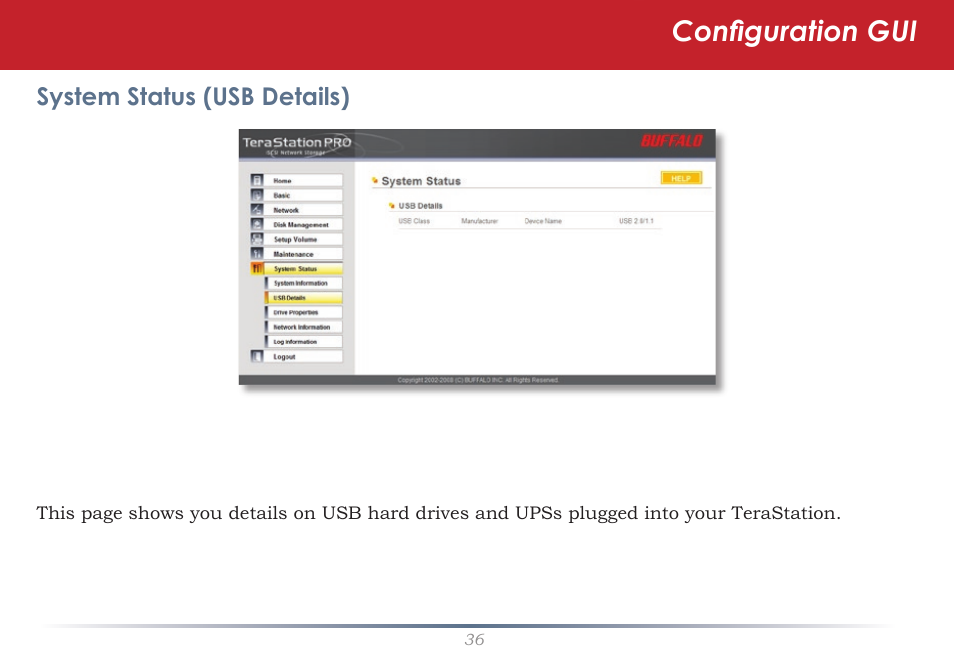 Configuration gui | Buffalo Technology TeraStation TS-ITGL User Manual | Page 36 / 50