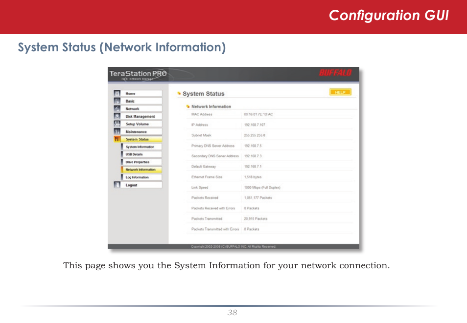 Configuration gui | Buffalo Technology TeraStation TS-ITGL User Manual | Page 38 / 50
