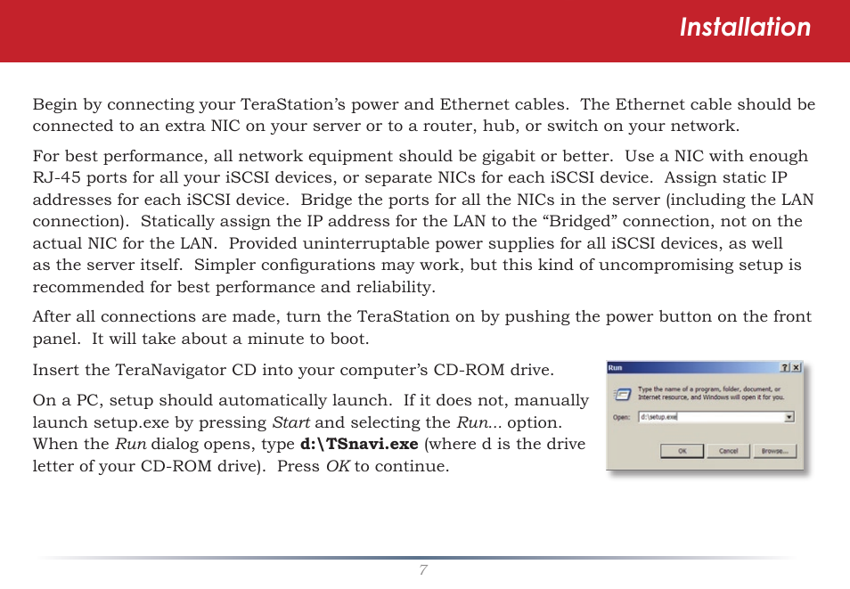 Installation | Buffalo Technology TeraStation TS-ITGL User Manual | Page 7 / 50