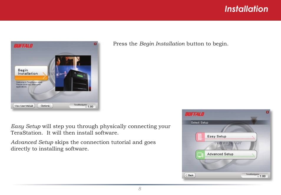 Installation | Buffalo Technology TeraStation TS-ITGL User Manual | Page 8 / 50