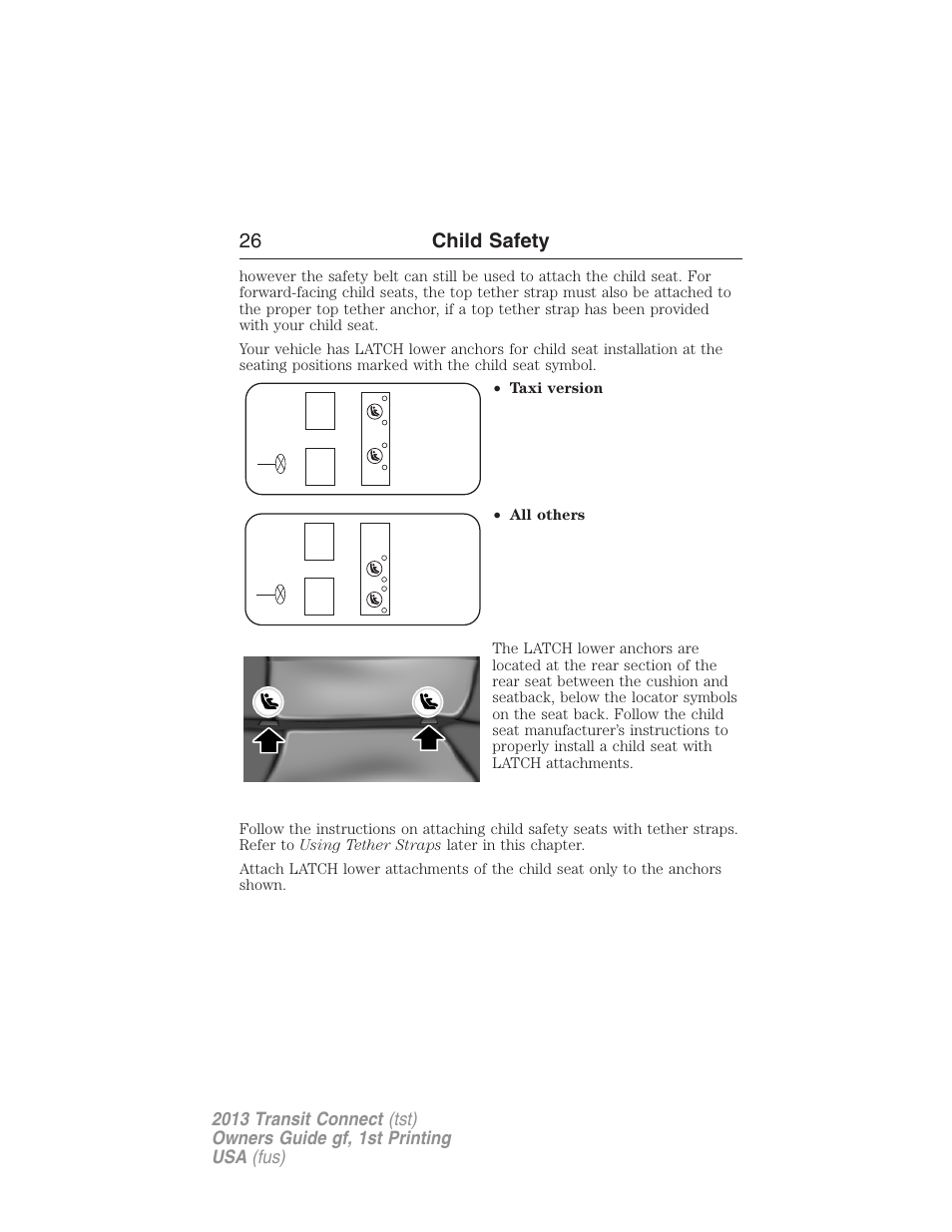 26 child safety | FORD 2013 Transit Connect v.1 User Manual | Page 27 / 317