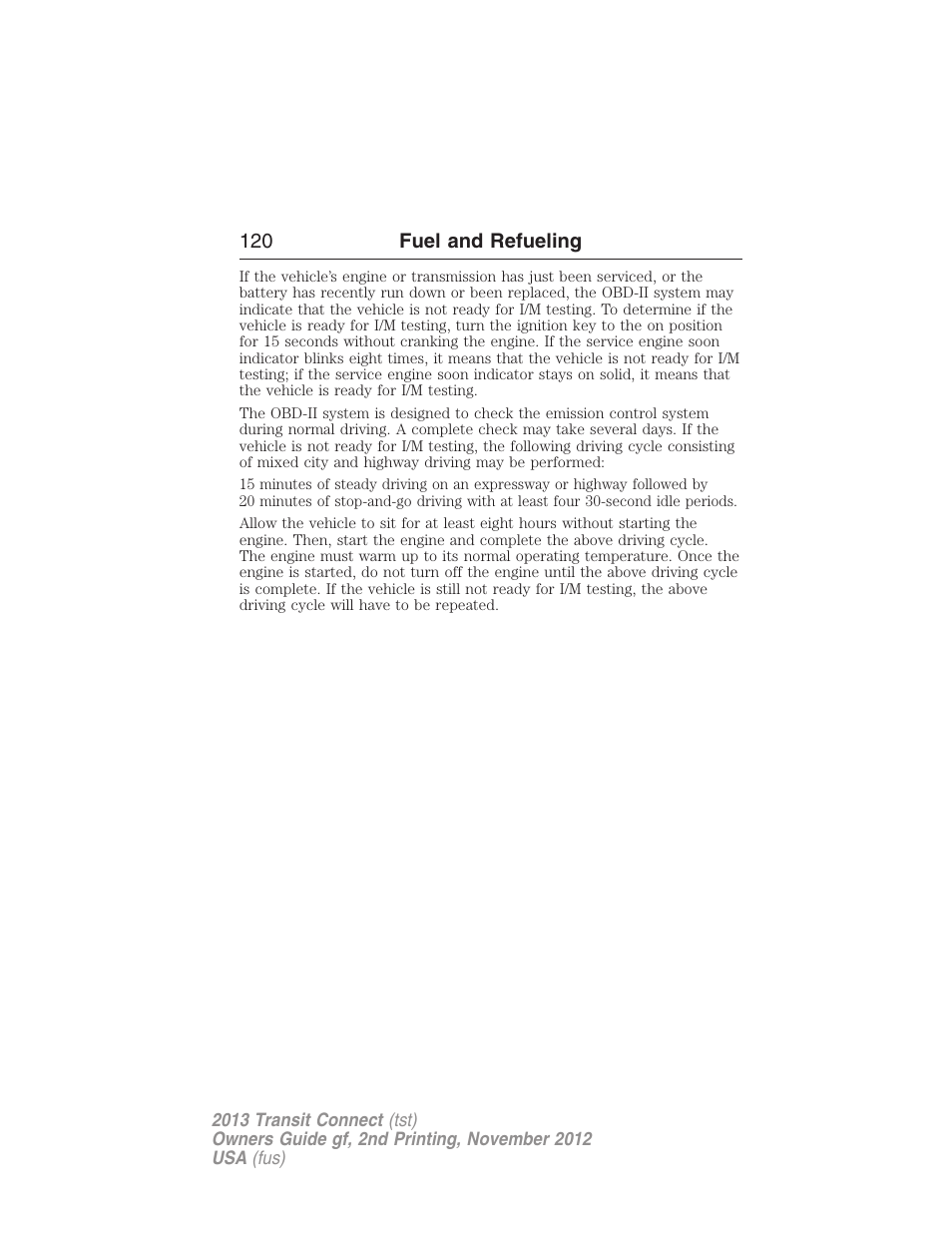 FORD 2013 Transit Connect v.2 User Manual | Page 121 / 321