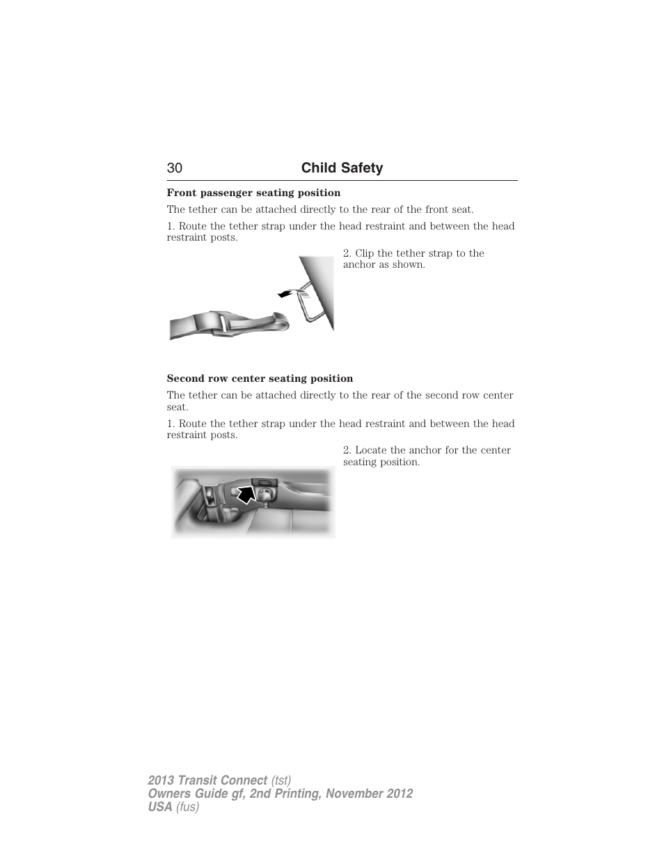 30 child safety | FORD 2013 Transit Connect v.2 User Manual | Page 31 / 321