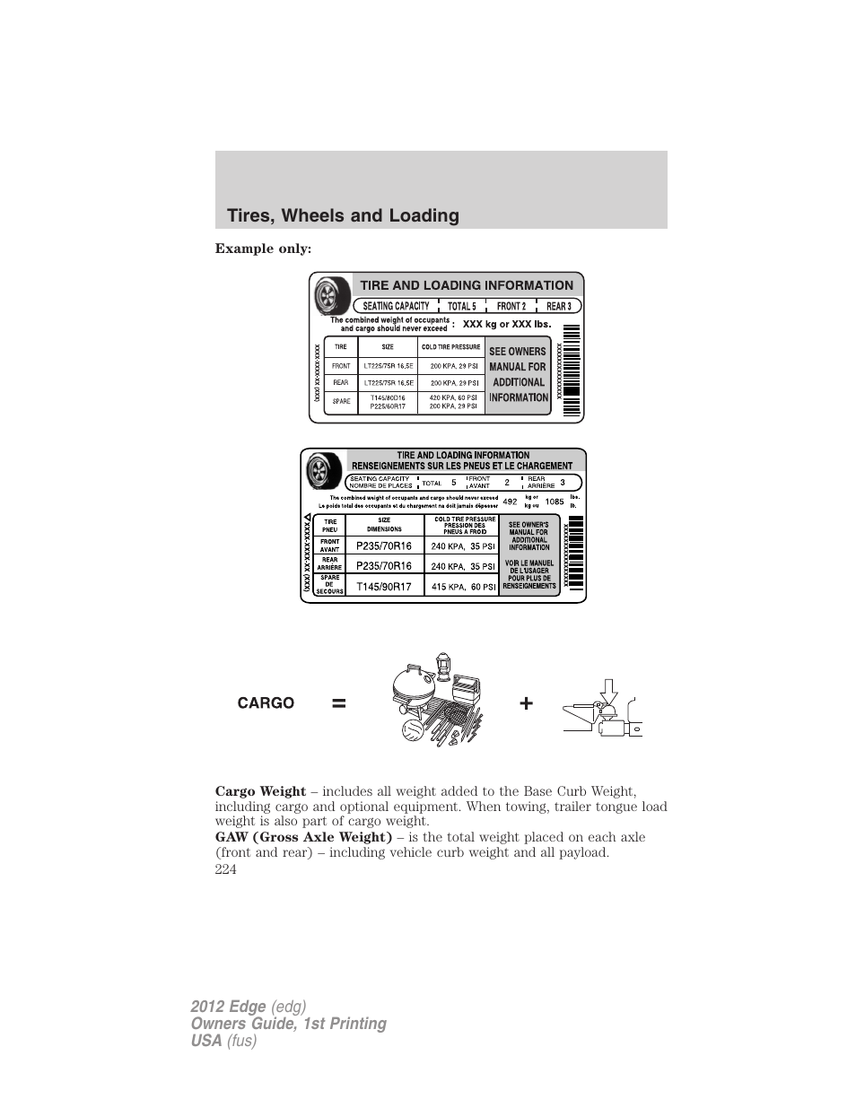 FORD 2012 Edge User Manual | Page 224 / 396