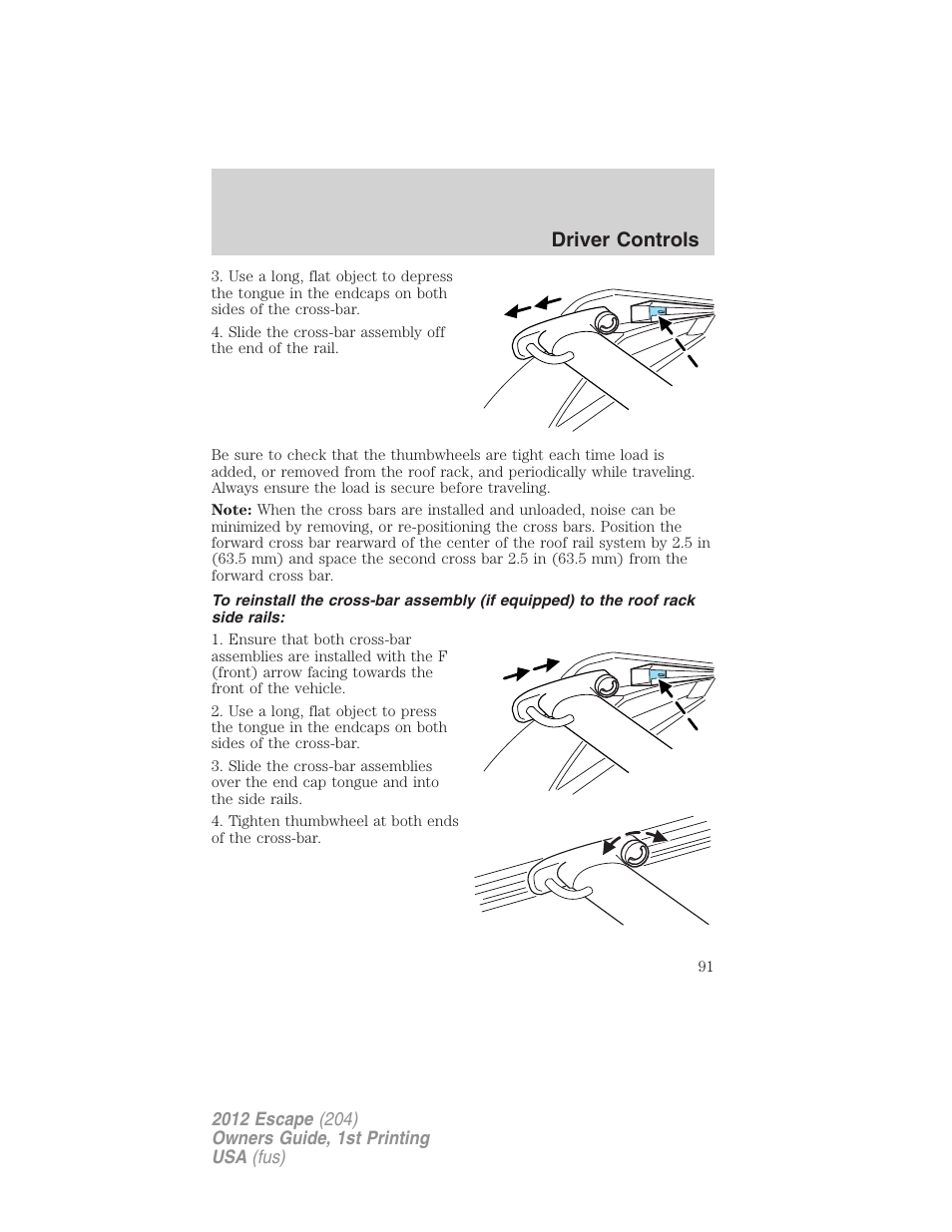 Driver controls | FORD 2012 Escape v.1 User Manual | Page 91 / 361