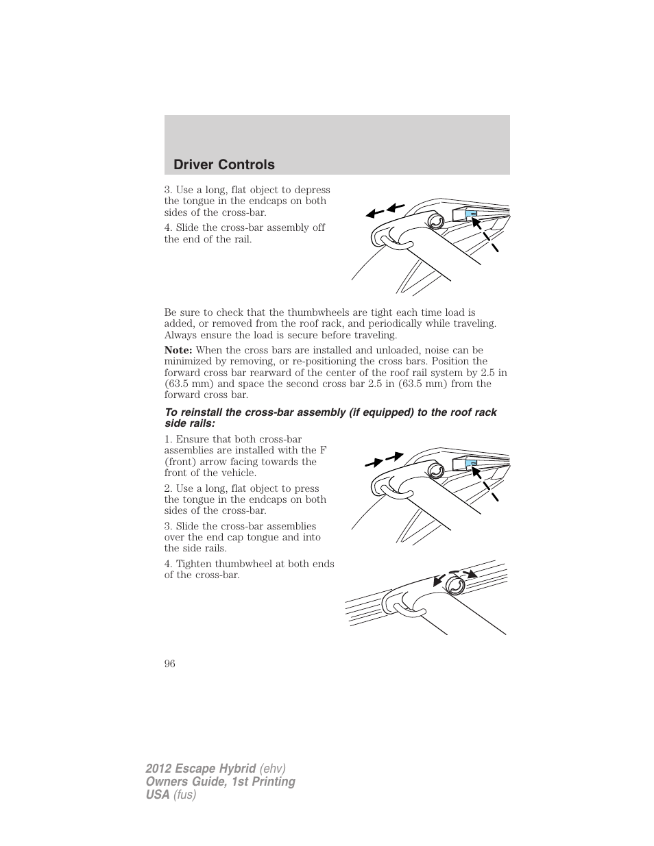 Driver controls | FORD 2012 Escape Hybrid User Manual | Page 96 / 358