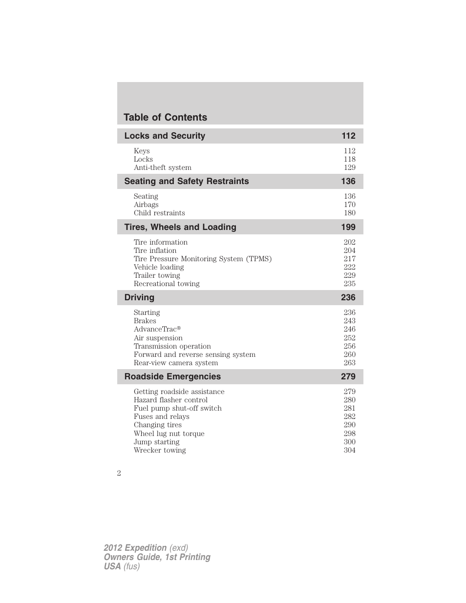FORD 2012 Expedition v.1 User Manual | Page 2 / 400